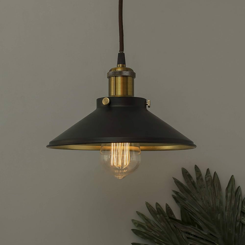 Single Black Cone Pendant