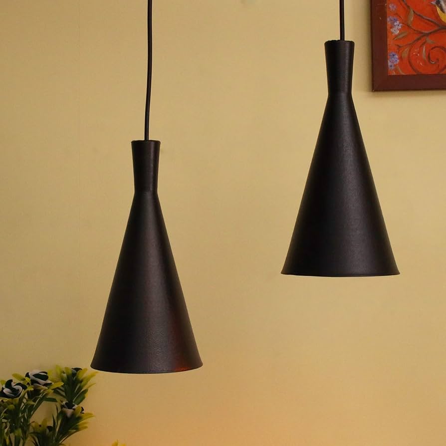Black Finish Metal Crystal Hanging Pendant